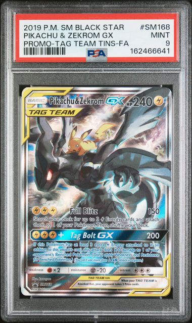 PSA 2019 POKEMON SM BLACK STAR PROMO #SM168 PIKACHU & ZEKROM GX PROMO-TAG TEAM TINS-FA - 9