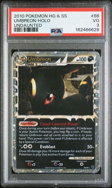 PSA 2010 POKEMON HEARTGOLD & SOULSILVER UNDAUNTED #86 UMBREON-HOLO - 3