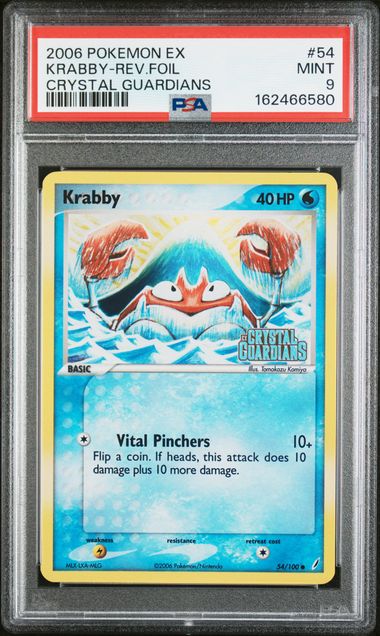 PSA 2006 POKEMON EX CRYSTAL GUARDIANS #54 KRABBY-REV.FOIL - 9