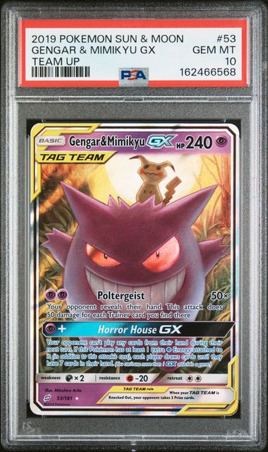 PSA 2019 POKEMON SUN & MOON TEAM UP #53 GENGAR & MIMIKYU GX - 10