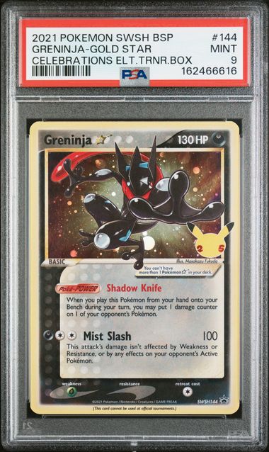 PSA 2021 POKEMON SWSH BLACK STAR PROMO #144 GRENINJA-GOLD CELEBRATIONS ELT.TRNR.BOX - 9