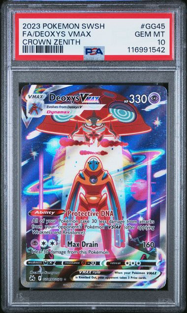 PSA 10 2023 POKEMON SWORD AND SHIELD CROWN ZENITH #GG45 FA/DEOXYS VMAX
