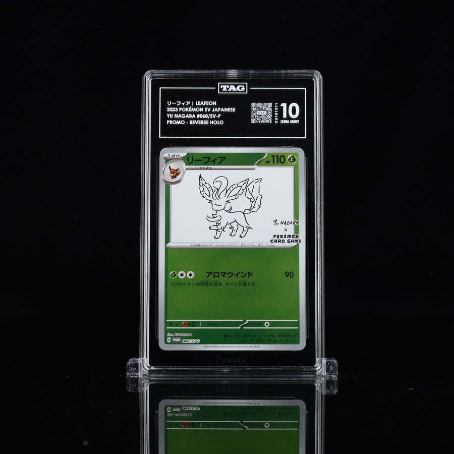 TAG 10 2023 POKÉMON SCARLET & VIOLET PROMOS JAPANESE #068/SV-P YU NAGABA X CARD GAME CAMPAIGN LEAFEON - PSA