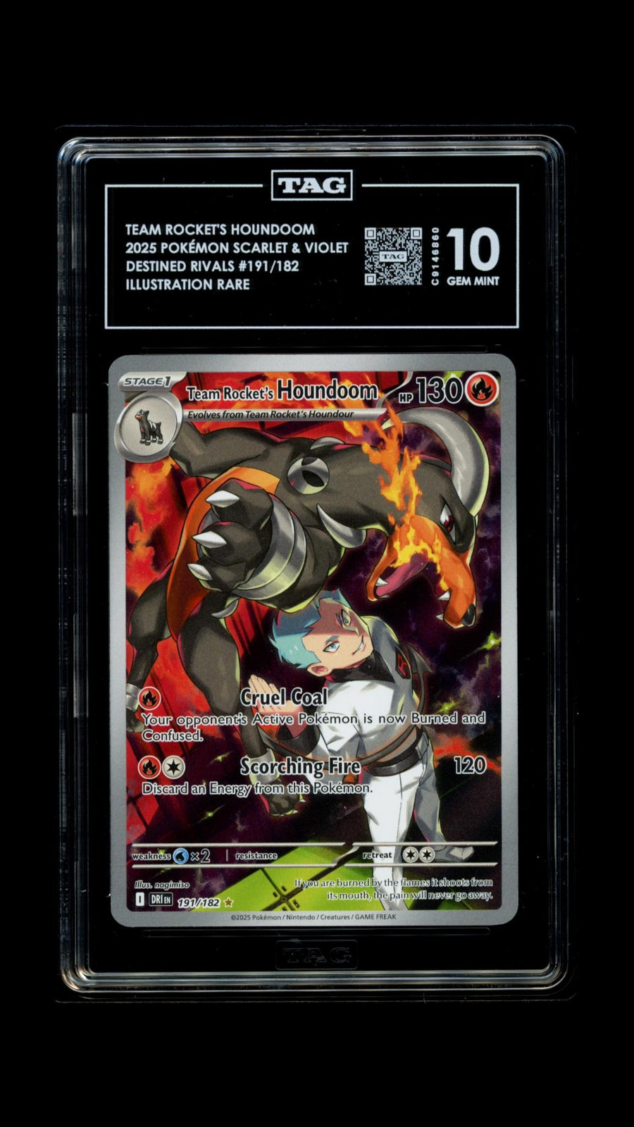 TAG 2025 Destined Rivals Team Rocket's Houndoom #191/182 - 10 GEM MINT PSA