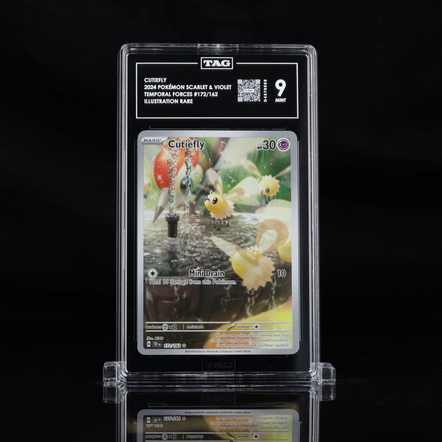 TAG 9 2024 POKÉMON SCARLET & VIOLET #172/162 TEMPORAL FORCES CUTIEFLY PSA
