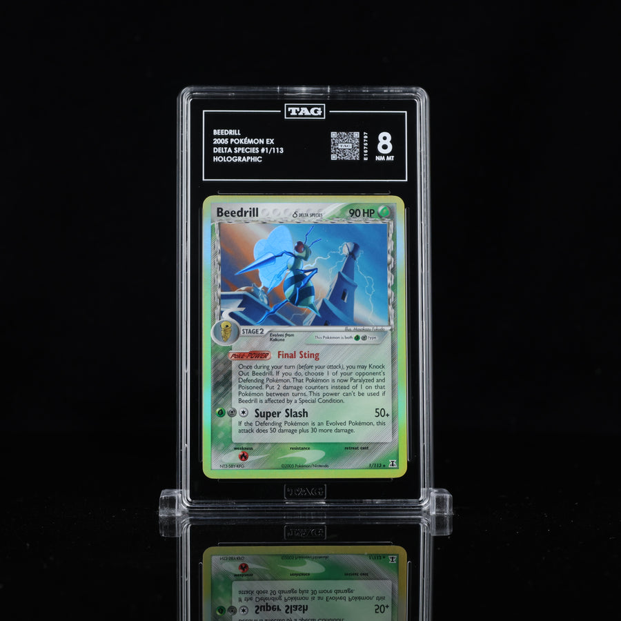 TAG 8 2005 POKÉMON EX #1/113 DELTA SPECIES BEEDRILL - PSA