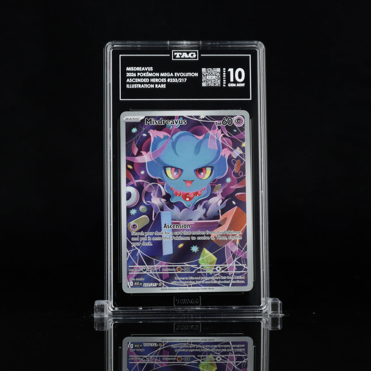 TAG 10 2026 POKÉMON MEGA EVOLUTION #233/217 ASCENDED HEROES MISDREAVUS - PSA