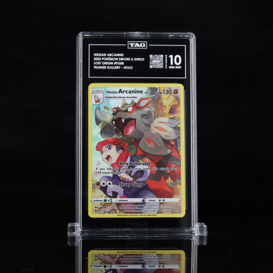 TAG 10 2022 POKÉMON SWORD & SHIELD #TG08 LOST ORIGIN TRAINER GALLERY HISUIAN ARCANINE - PSA