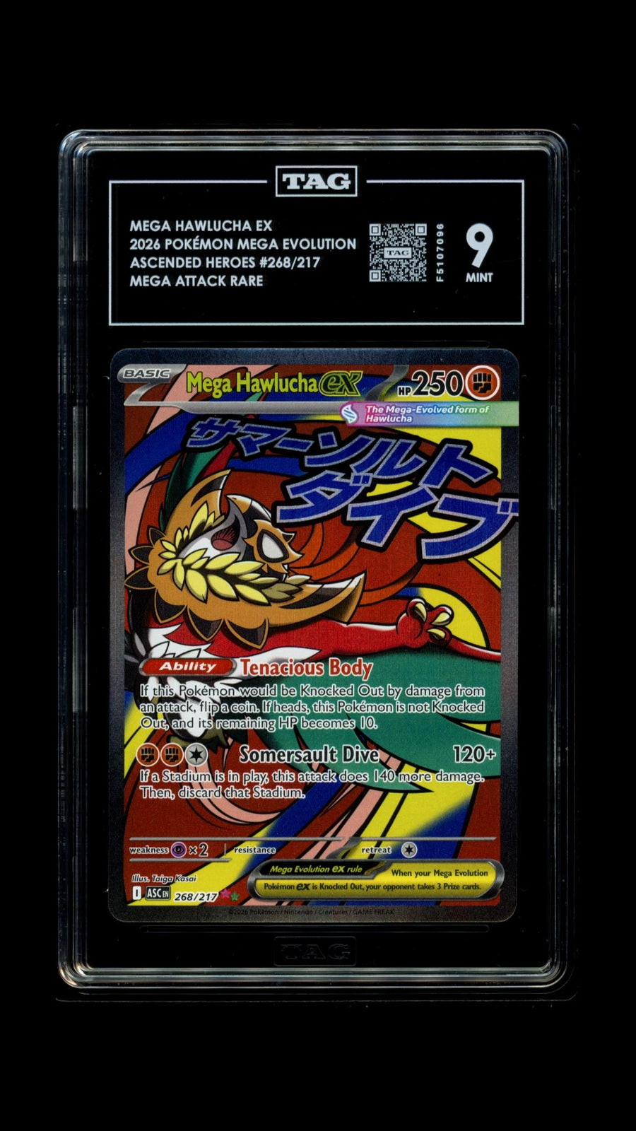 TAG 2026 Ascended Heroes Mega Hawlucha ex #268/217 - 9 MINT PSA