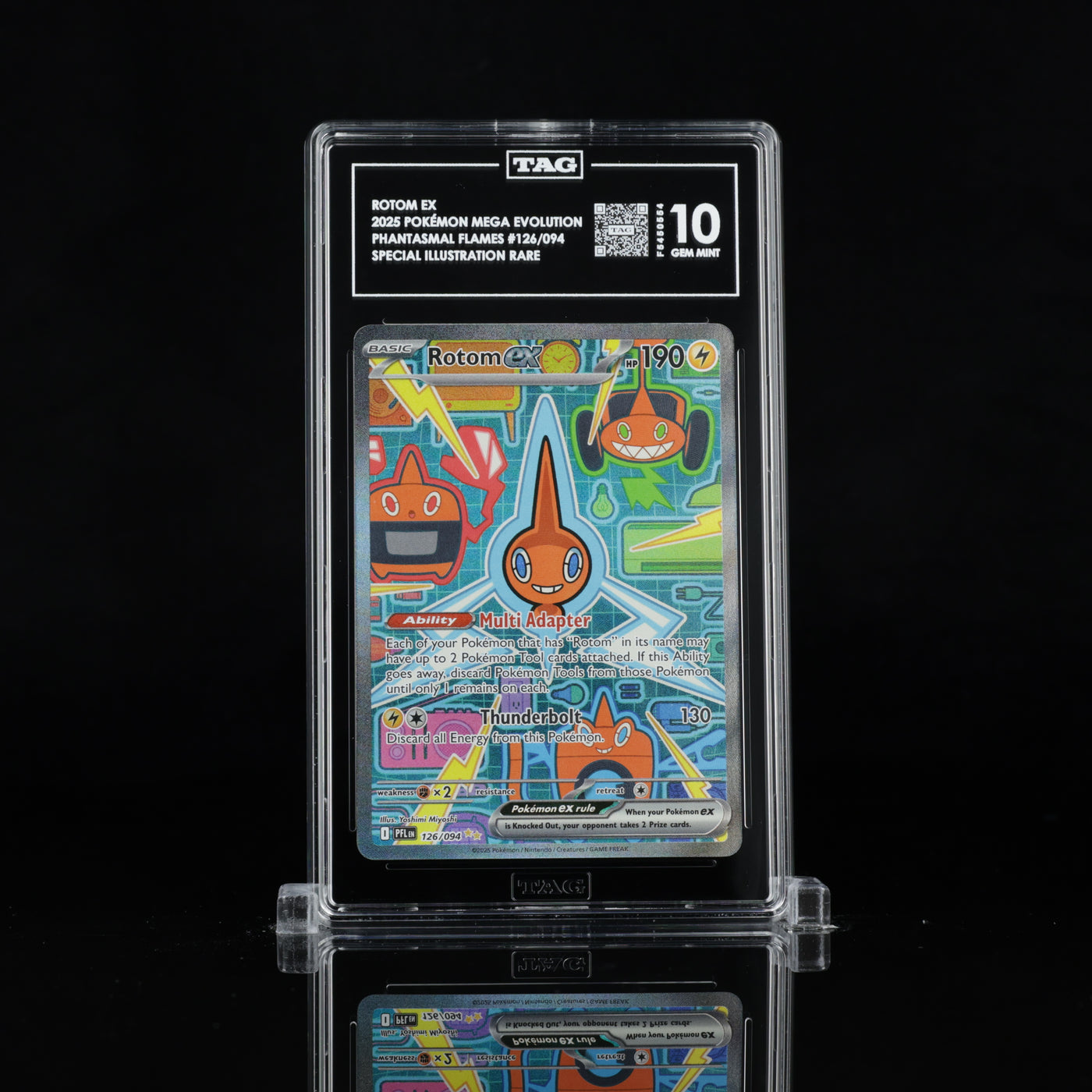 TAG 10 2025 POKÉMON MEGA EVOLUTION #126/094 PHANTASMAL FLAMES ROTOM EX - PSA