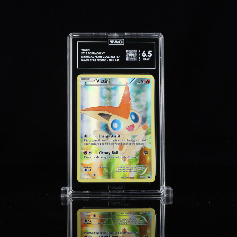 TAG 6.5 2016 POKÉMON XY BLACK STAR PROMOS #XY117 MYTHICAL COLLECTION VICTINI - PSA