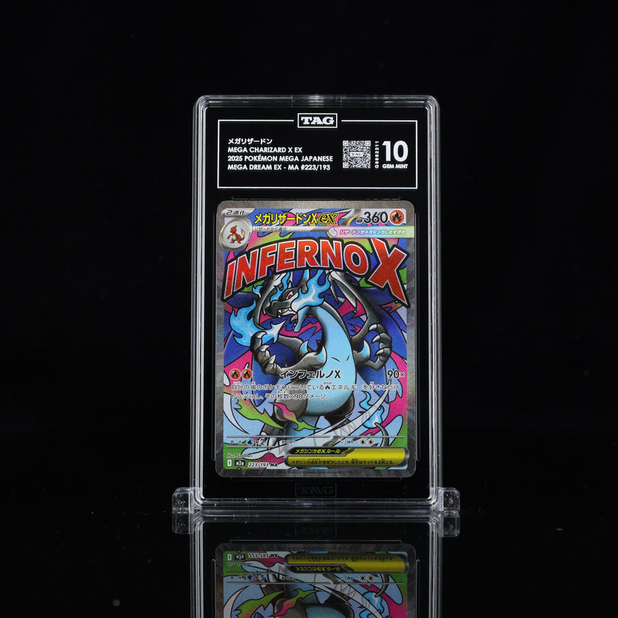 TAG 10 2025 POKÉMON MEGA JAPANESE #223/193 DREAM EX X CHARIZARD - PSA