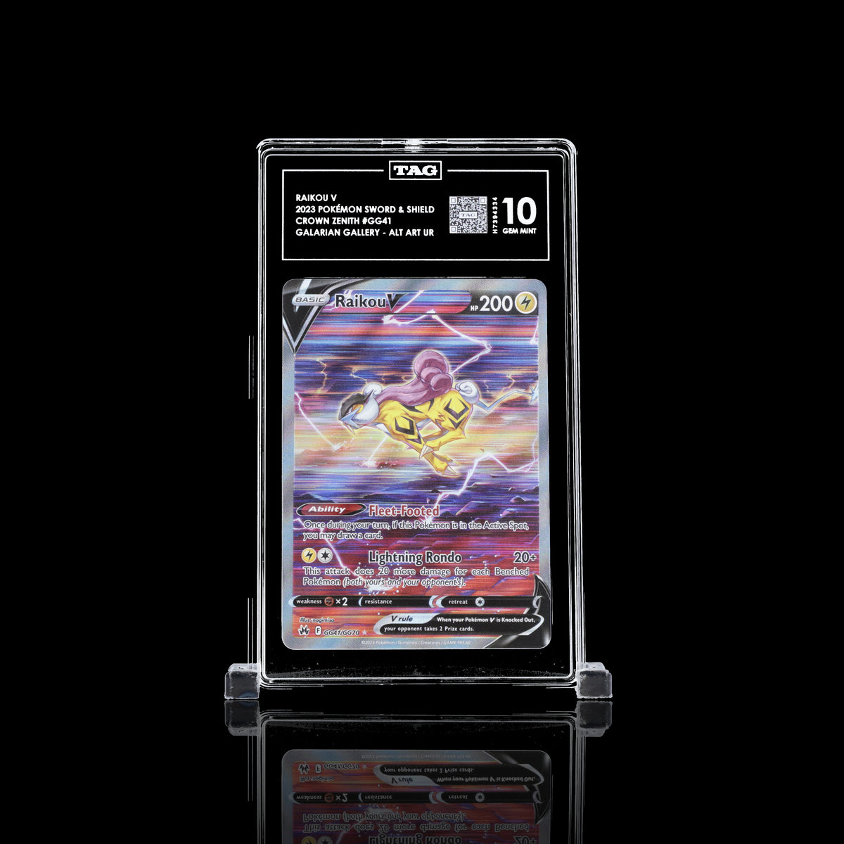 TAG 10 2023 POKÉMON SWORD & SHIELD #GG41 CROWN ZENITH GALARIAN GALLERY RAIKOU V - PSA