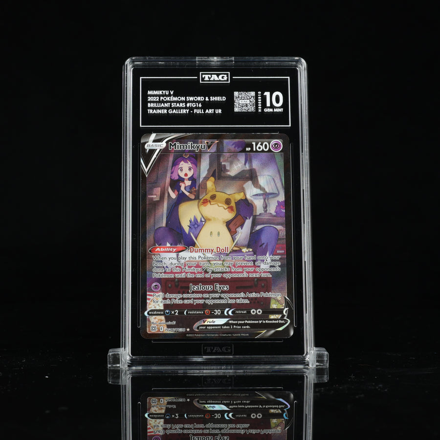 TAG 10 2022 POKÉMON SWORD & SHIELD #TG16 BRILLIANT STARS TRAINER GALLERY MIMIKYU V - PSA