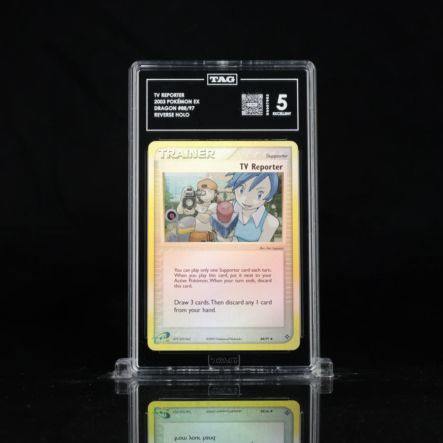 TAG 5 2003 POKÉMON EX #88/97 DRAGON TV REPORTER - PSA
