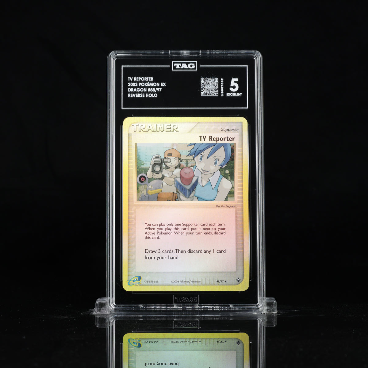 TAG 5 2003 POKÉMON EX #88/97 DRAGON TV REPORTER - PSA