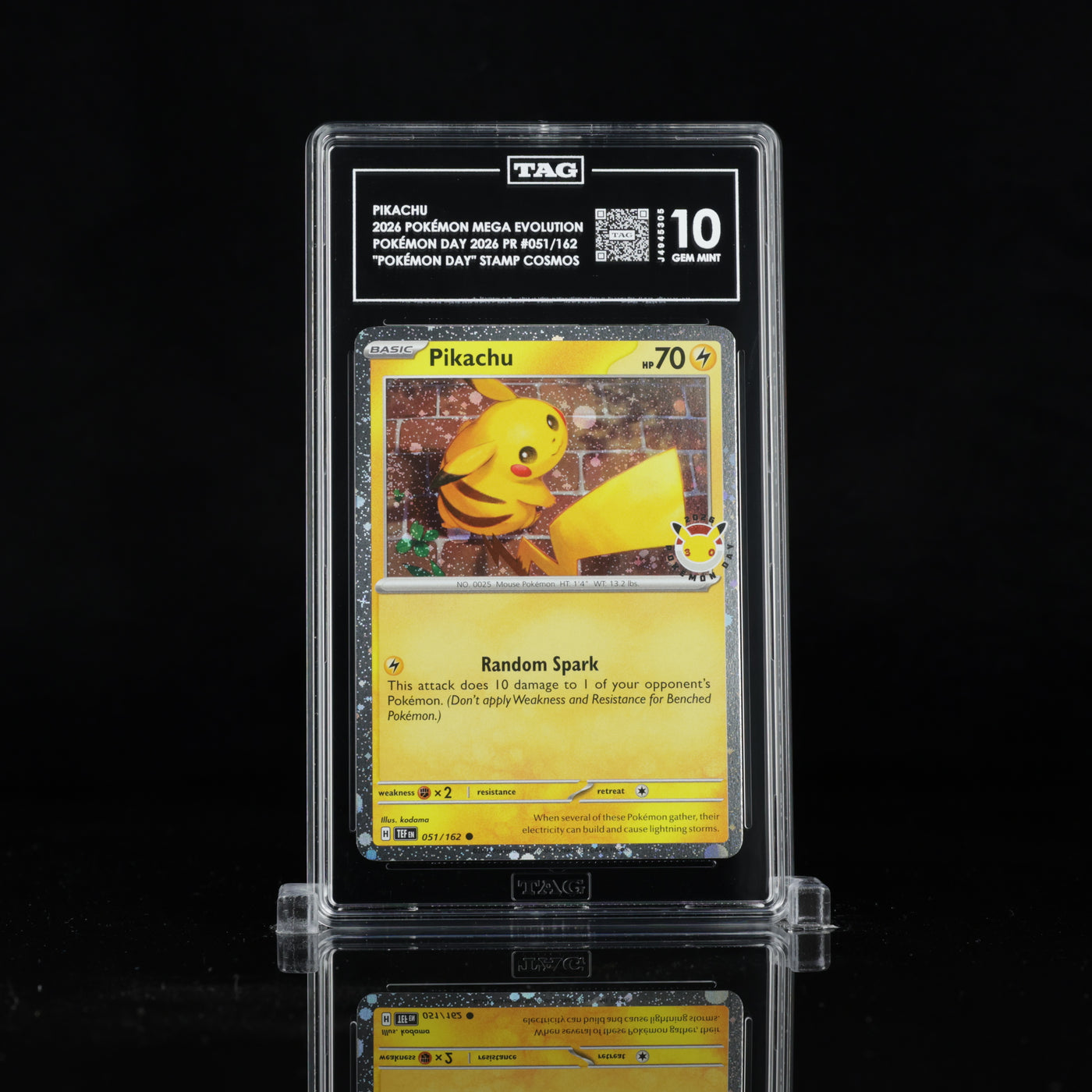 TAG 10 2026 POKÉMON MEGA EVOLUTION #051/162 TEMPORAL FORCES DAY COLLECTION PIKACHU - PSA
