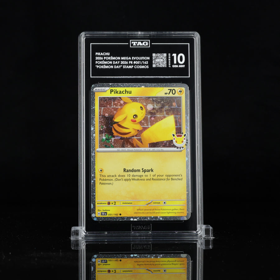 TAG 10 2026 POKÉMON MEGA EVOLUTION #051/162 TEMPORAL FORCES DAY COLLECTION PIKACHU - PSA
