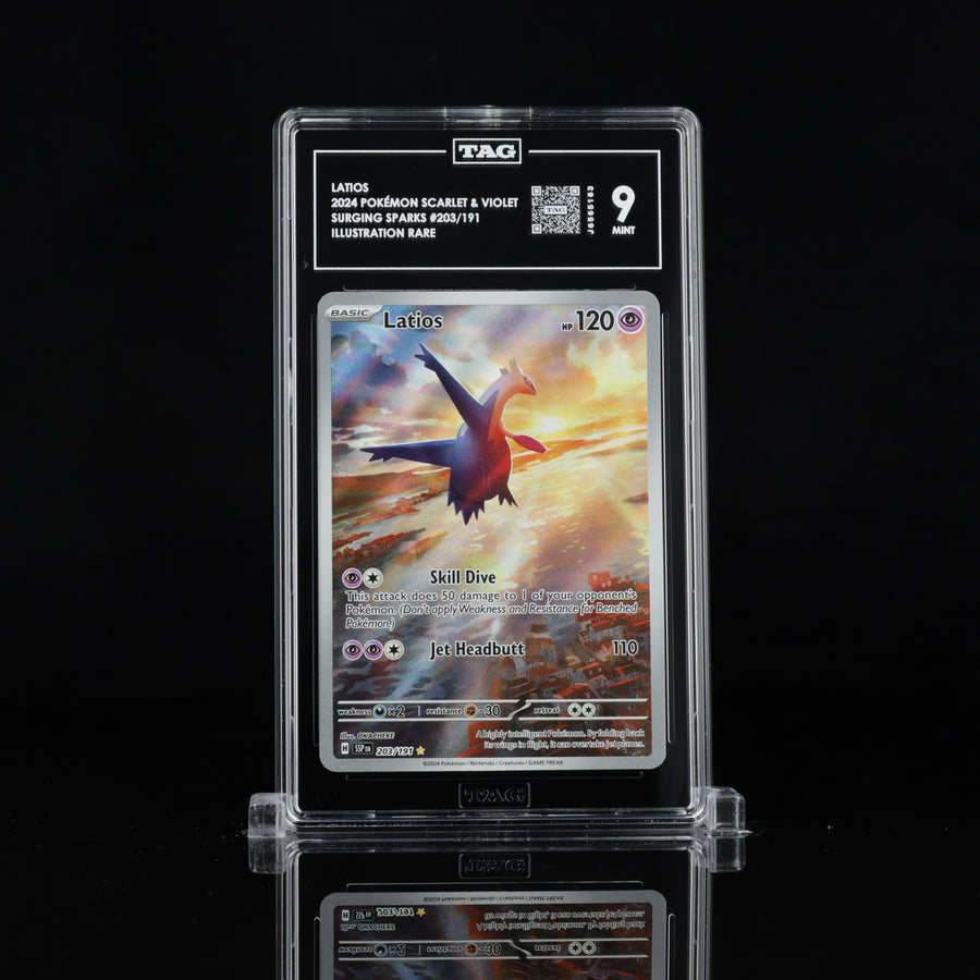TAG 9 2024 POKÉMON SCARLET & VIOLET #203/191 SURGING SPARKS LATIOS - PSA
