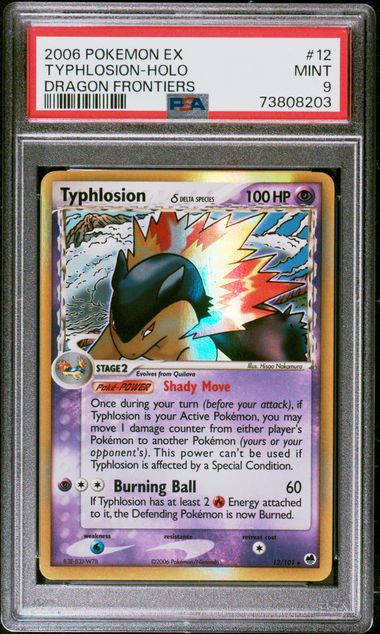 PSA 9 2006 POKEMON EX DRAGON FRONTIERS #12 TYPHLOSION-HOLO -