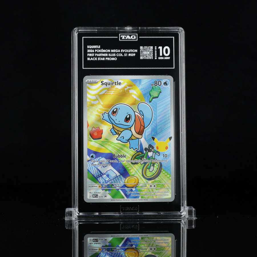 TAG 10 2026 POKÉMON MEGA EVOLUTION BLACK STAR PROMOS #039 FIRST PARTNER ILLUSTRATION COLLECTION SERIES 1 SQUIRTLE - PSA