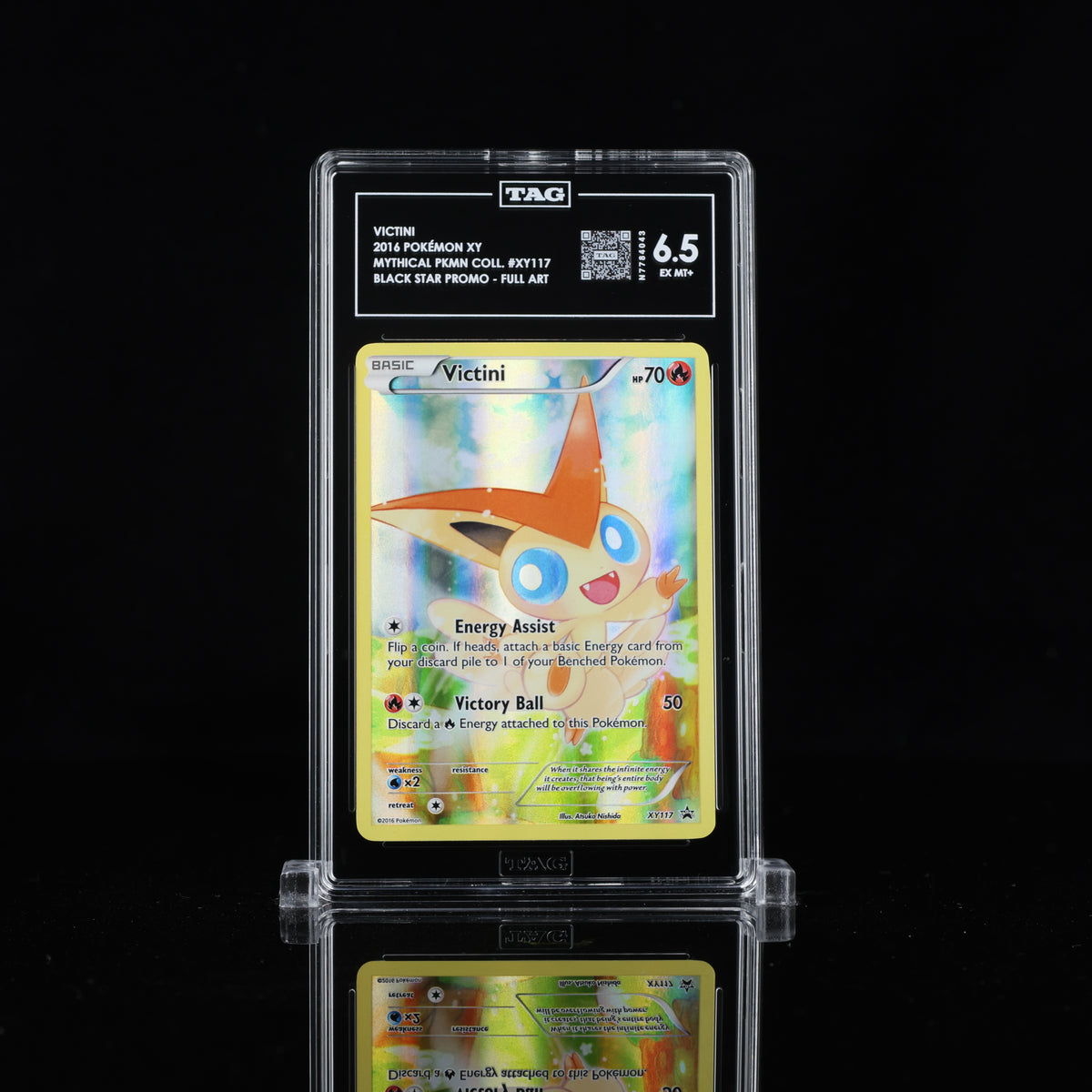 TAG 6.5 2016 POKÉMON XY BLACK STAR PROMOS #XY117 MYTHICAL COLLECTION VICTINI - PSA