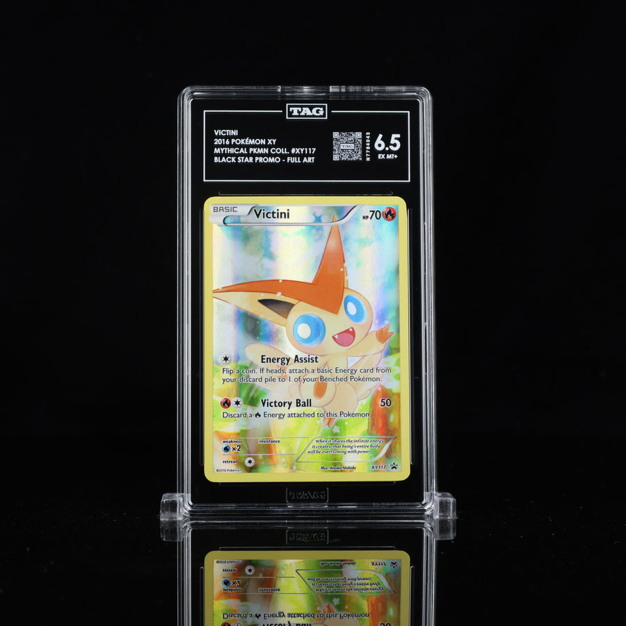 TAG 6.5 2016 POKÉMON XY BLACK STAR PROMOS #XY117 MYTHICAL COLLECTION VICTINI - PSA