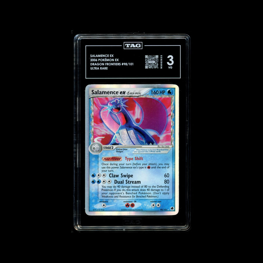 TAG 3 2006 POKÉMON EX #98/101 DRAGON FRONTIERS SALAMENCE - PSA