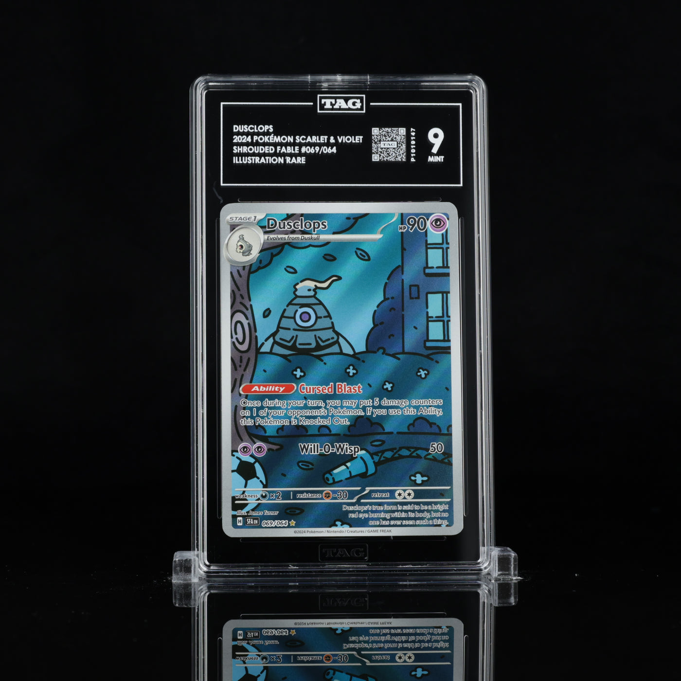TAG 9 2024 POKÉMON SCARLET & VIOLET #069/064 SHROUDED FABLE DUSCLOPS - PSA