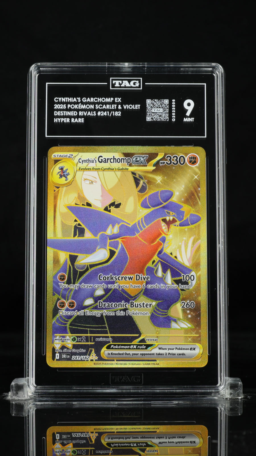 TAG 2025 Destined Rivals Cynthia's Garchomp ex #241/182 - 9 MINT PSA