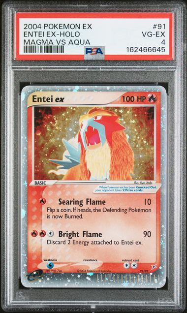 PSA 2004 POKEMON EX TEAM MAGMA VS AQUA #91 ENTEI EX-HOLO - 4
