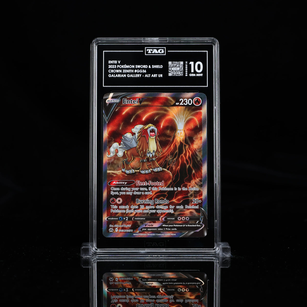 TAG 10 2023 POKÉMON SWORD & SHIELD #GG36 CROWN ZENITH GALARIAN GALLERY ENTEI V - PSA