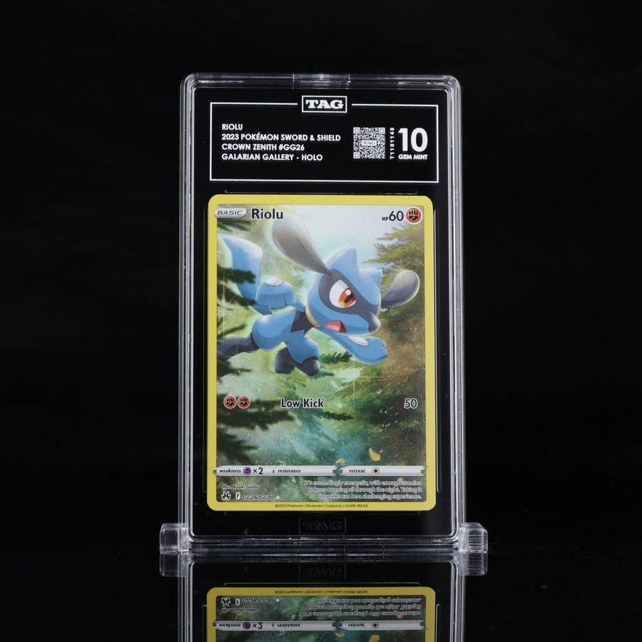 TAG 10 2023 POKÉMON SWORD & SHIELD #GG26 CROWN ZENITH GALARIAN GALLERY RIOLU - PSA