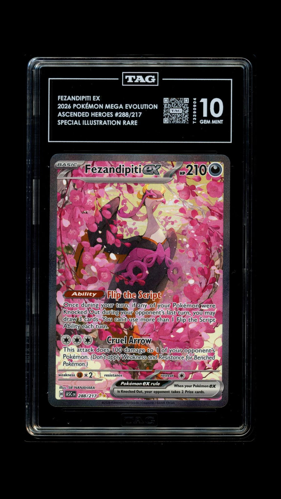 TAG 2026 Ascended Heroes Fezandipiti ex #288/217 - 10 GEM MINT PSA