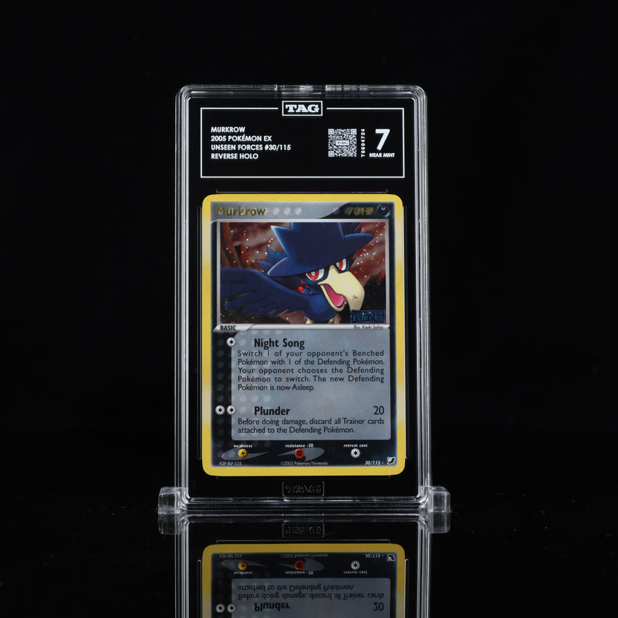 TAG 7 2005 POKÉMON EX #30/115 UNSEEN FORCES MURKROW - PSA