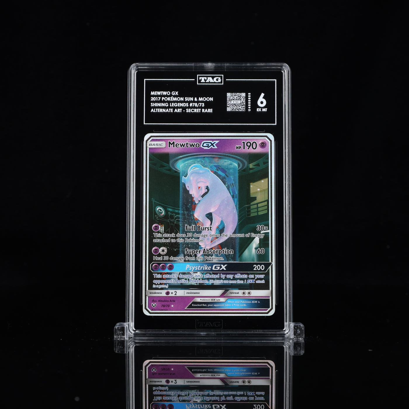 TAG 6 2017 POKÉMON SUN & MOON #78/73 SHINING LEGENDS MEWTWO GX - PSA