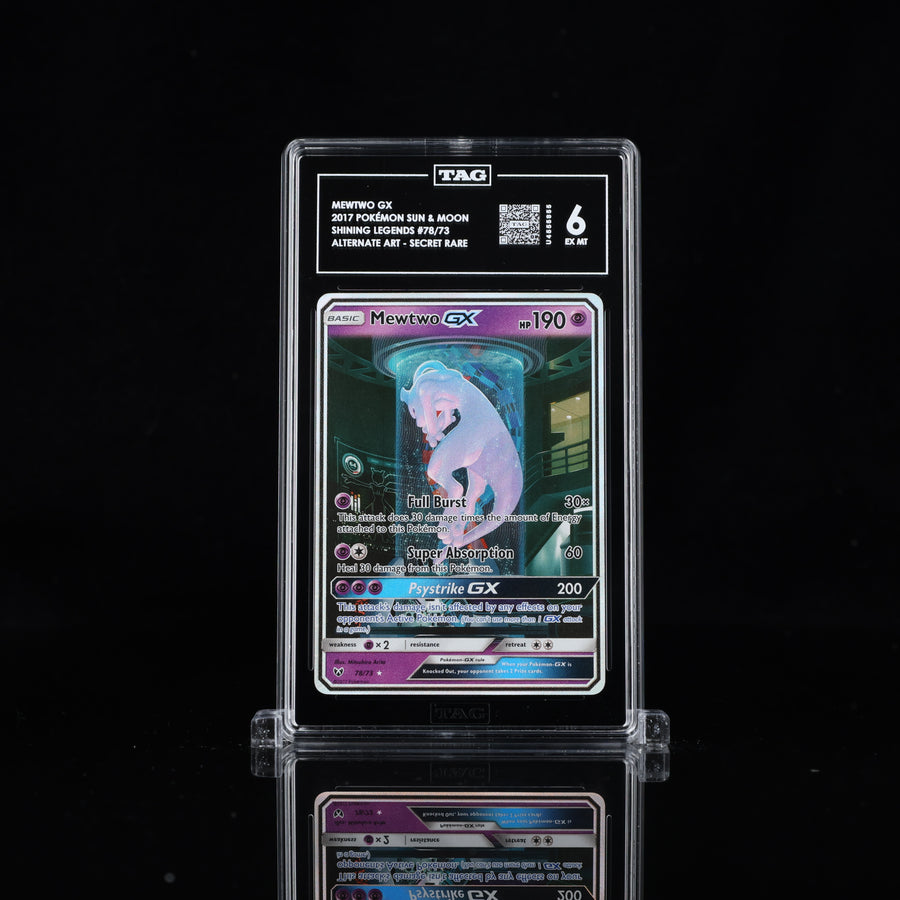 TAG 6 2017 POKÉMON SUN & MOON #78/73 SHINING LEGENDS MEWTWO GX - PSA