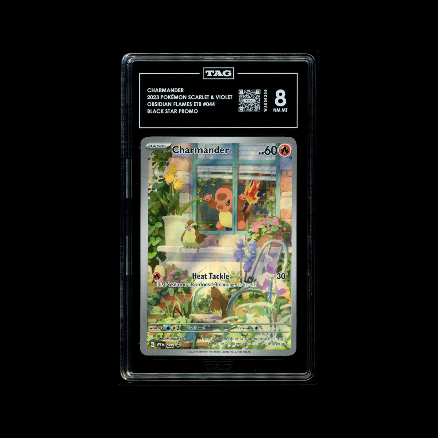 TAG 8 2023 POKÉMON SCARLET & VIOLET BLACK STAR PROMOS #044 OBSIDIAN FLAMES ELITE TRAINER BOX CHARMANDER - PSA