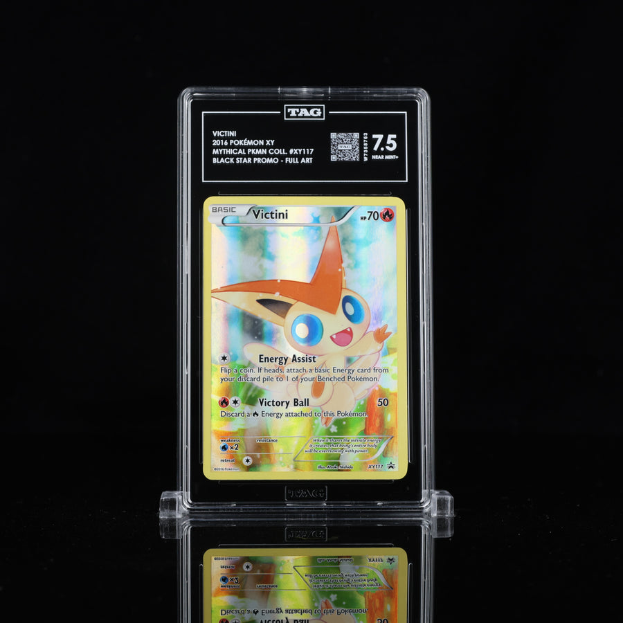 TAG 7.5 2016 POKÉMON XY BLACK STAR PROMOS #XY117 MYTHICAL COLLECTION VICTINI - PSA