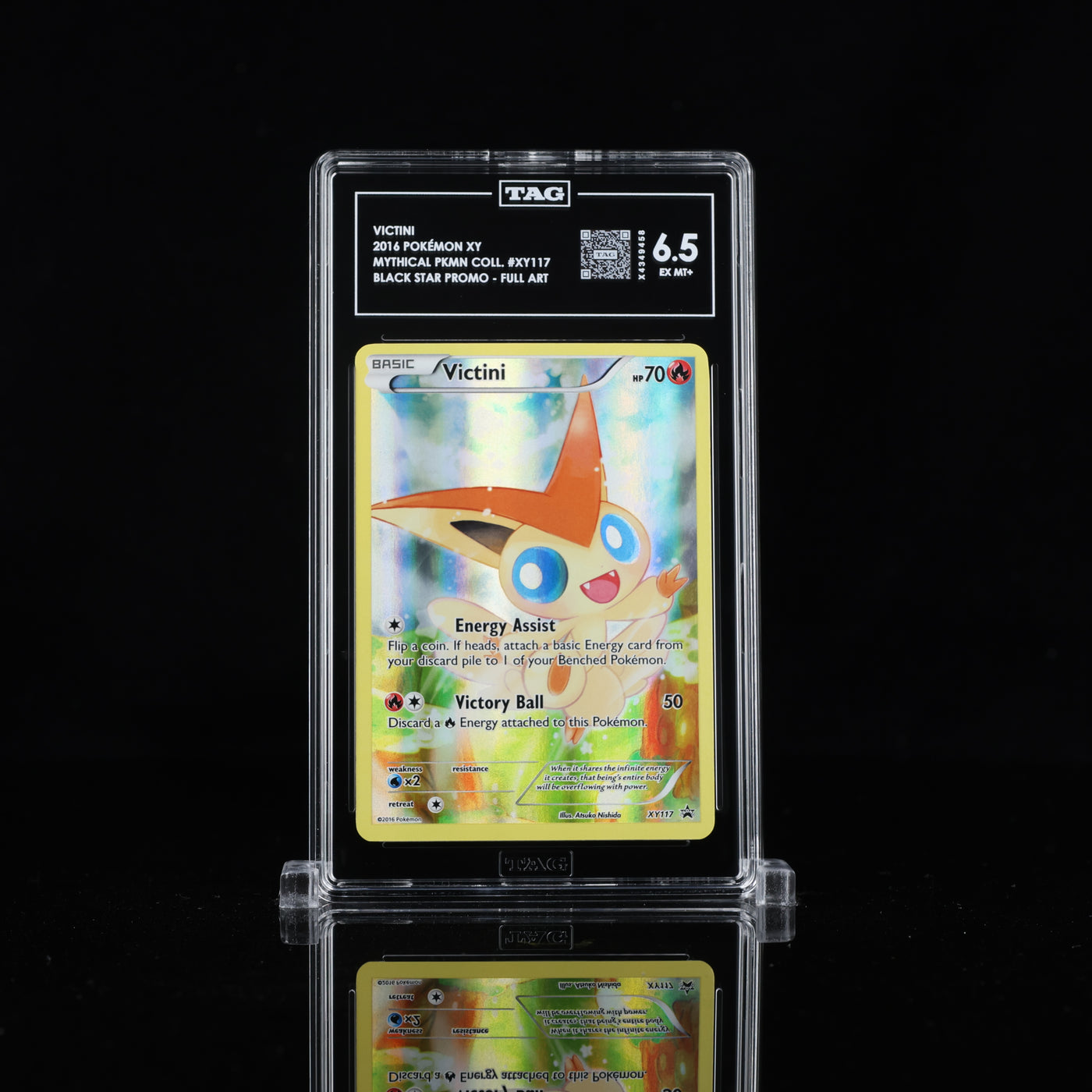 TAG 6.5 2016 POKÉMON XY BLACK STAR PROMOS #XY117 MYTHICAL COLLECTION VICTINI - PSA