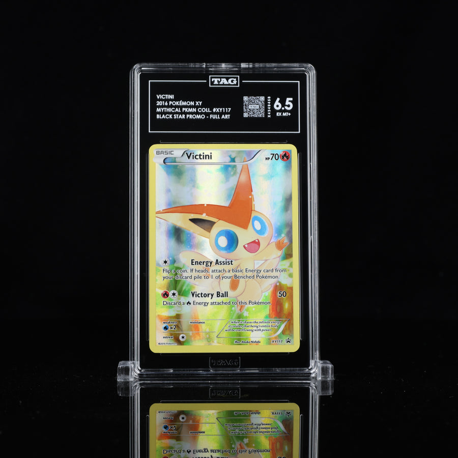 TAG 6.5 2016 POKÉMON XY BLACK STAR PROMOS #XY117 MYTHICAL COLLECTION VICTINI - PSA