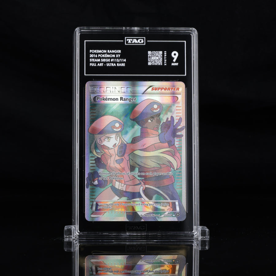TAG 9 2016 POKÉMON XY #113/114 STEAM SIEGE POKEMON RANGER - PSA