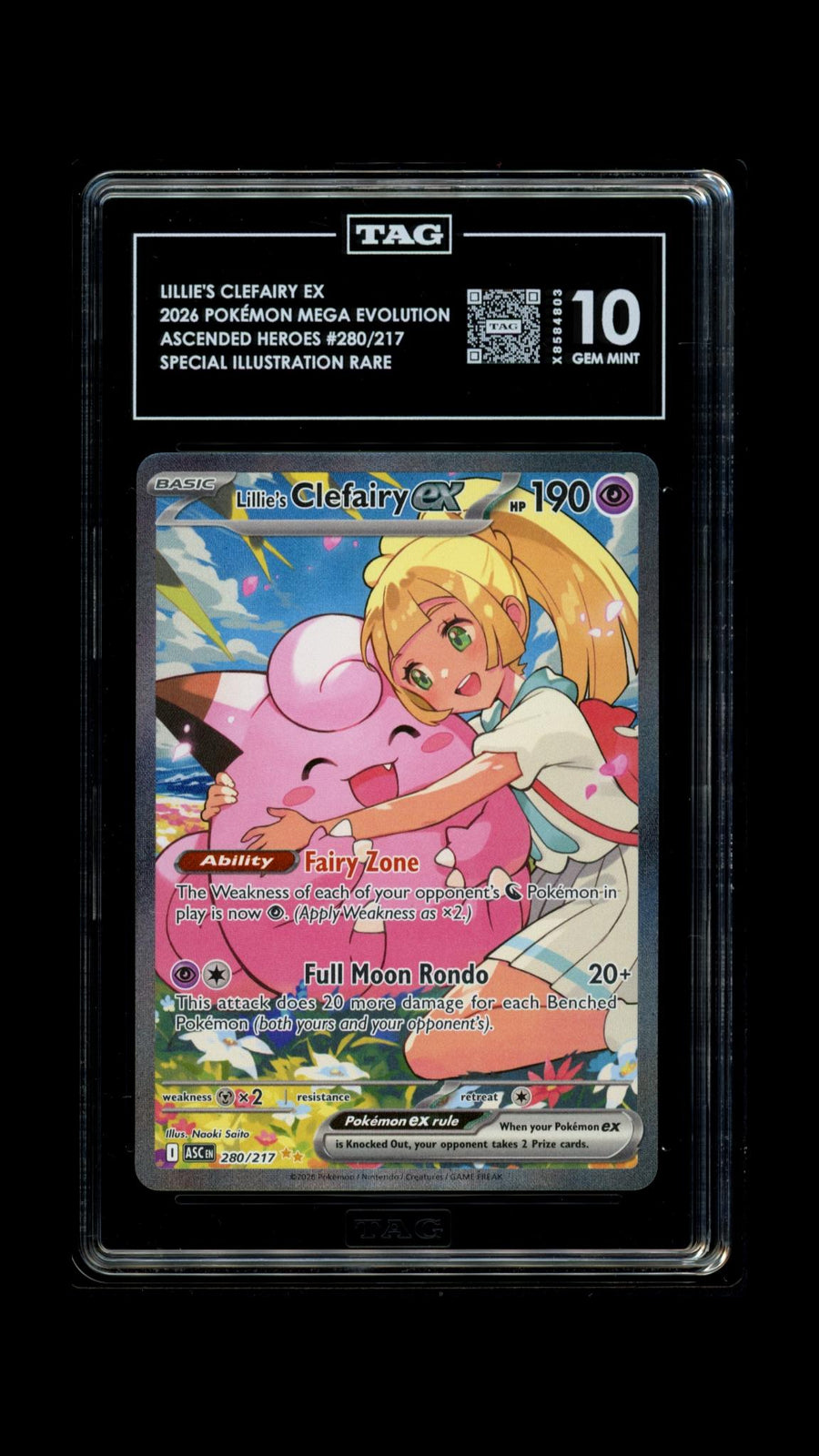 TAG 2026 Ascended Heroes Lillie's Clefairy ex #280/217 - 10 PSA