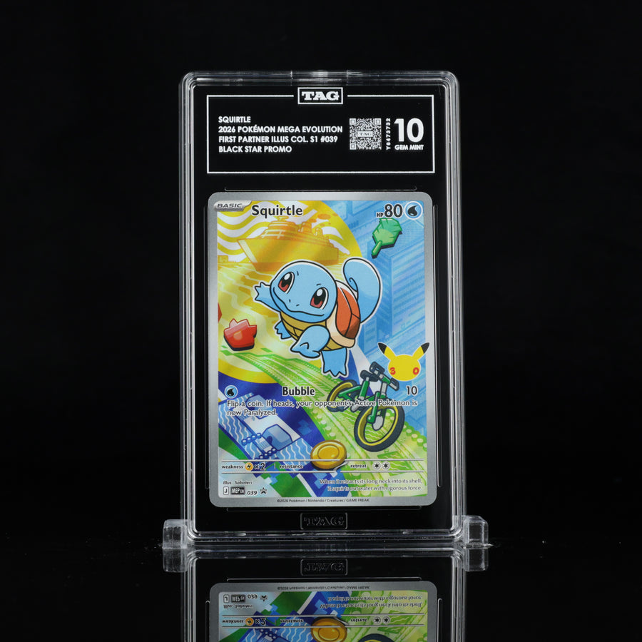 TAG 10 2026 POKÉMON MEGA EVOLUTION BLACK STAR PROMOS #039 FIRST PARTNER ILLUSTRATION COLLECTION SERIES 1 SQUIRTLE - PSA