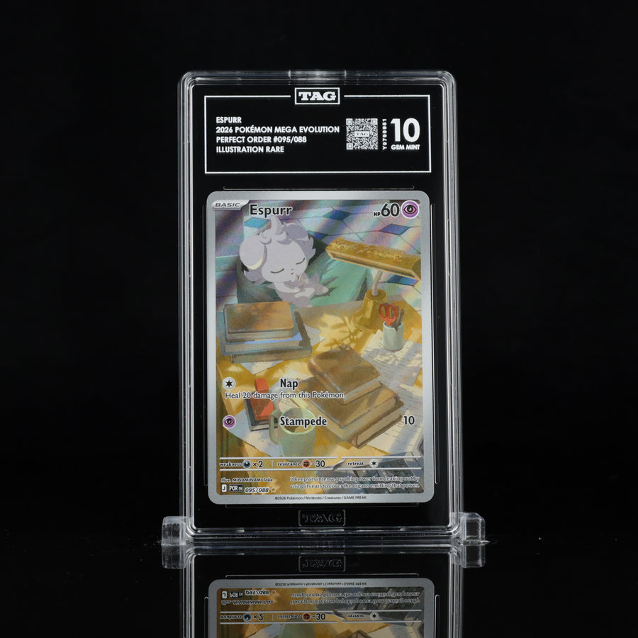 TAG 10 2026 POKÉMON MEGA EVOLUTION #095/088 PERFECT ORDER ESPURR - PSA