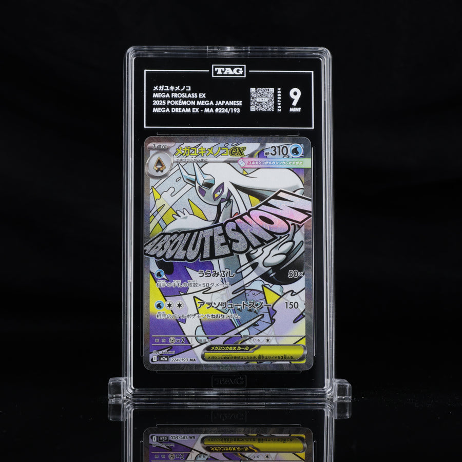 TAG 9 2025 POKÉMON MEGA JAPANESE #224/193 DREAM EX FROSLASS - PSA