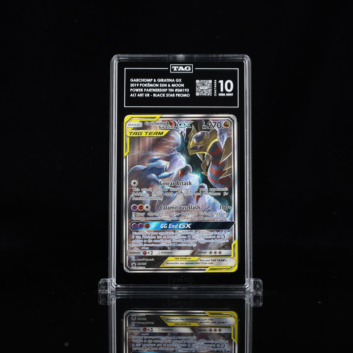 TAG 10 2019 POKÉMON SUN & MOON BLACK STAR PROMOS #SM193 POWER PARTNERSHIP TINS GARCHOMP & GIRATINA GX - PSA