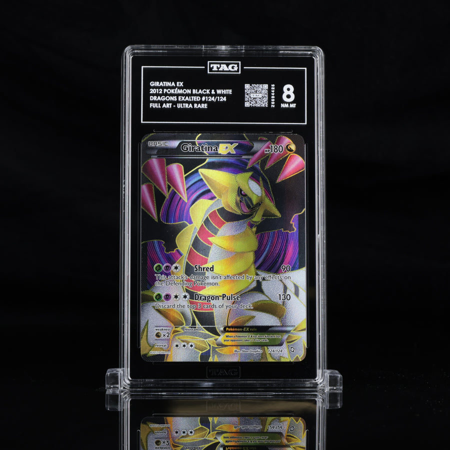 TAG 8 2012 POKÉMON BLACK & WHITE #124/124 DRAGONS EXALTED GIRATINA EX - PSA