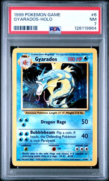 PSA 7 1999 POKEMON GAME #6 GYARADOS-HOLO -