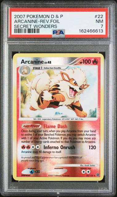 PSA 2007 POKEMON DIAMOND & PEARL SECRET WONDERS #22 ARCANINE-REV.FOIL - 7